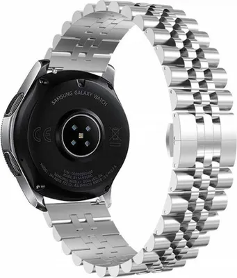 Produktbild von Strap-it Stahlarmband Jubilee - Kompatibel mit Samsung Gear S3 Armband Ersatzarmband Edelstahl - Faltschließe - Hochwertiges Material - für Smartwatch 22mm Armband Silber