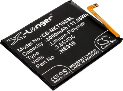 Immagine prodotto di TECHTEK Batteria compatibile con [Nokia] 6, 6 Dual SIM, HMD D1C, Nokia 6, TA-1000, TA-1003, TA-1021, TA-1025, TA-1033, TA-1039 sostituisce HE316, per