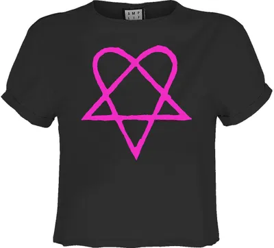 Obrázek produktu pro Amplified - Krátký top "Heartagram" pro ženy GD2173 (L) (Charcoal)