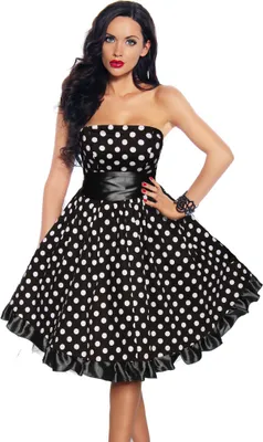 Produktbild von Rockabilly-Kleid - Grösse: L - Farbe: schwarz/weiß