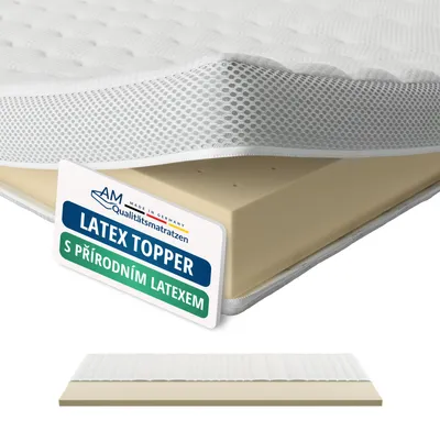 Obrázek produktu pro AM Qualitätsmatratzen | Premium Latex Topper | 180x200 cm | výška 6 cm | Matrace Topper | 180/200 | Latex Topper