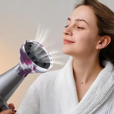 Produktbild von Föhn-Diffusoraufsatz für den Haartrockner, hitzebeständig und tragbar | Faltbarer, leichter, platzsparender und rutschfester Haartrockner-Diffusor