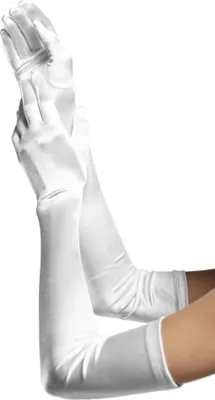 Produktbild von Satin Handschuhe extra lang weiß