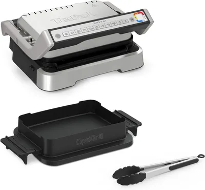 Produktbild von Tefal Kontaktgrill OptiGrill 4in1, Inkl. Grillzange, Aufklappbar, 9 Programme, 2100,00 W, Elektrogrill, 180° neigbare Platten, Temperaturregler
