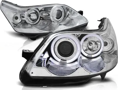 Zdjęcie produktu dla Reflektory LED typu „Angel Eyes” pasujące do Citroëna C4 (2004–2010), chromowane