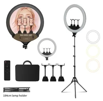 Produktbild von Ringlicht, einstellbare Helligkeit, 360-Grad-Drehung, 184cm Stativ-Kit