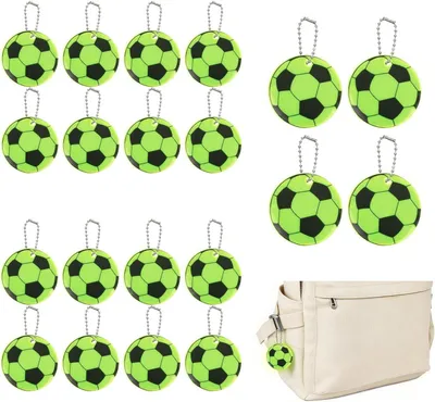 Obrázek produktu pro Reflexní klíčenky pro fotbal – sada 20 kusů – Bezpečnostní klíčenky – Reflexní prvky – Klíčenky s řetízkem – Svítící
