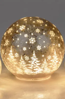 Produktbild von formano LED Deko-Kugel 15cm Rot mit Spruch Zuhause ist es am Schönsten Glaskugel