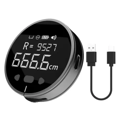 Produktbild von elektroniczna taśma miernicza o długości 328 stóp z wyświetlaczem LCD, ładowalna, zwijana taśma miernicza do pomiaru płaskich i zakrzywionych średnic