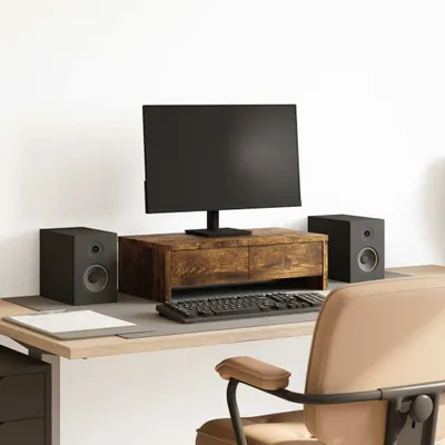 Produktbild von "2026 Promotion" Monitorständer mit Schubladen Räuchereiche 50x27x15 cm - Monitorständer CC31437