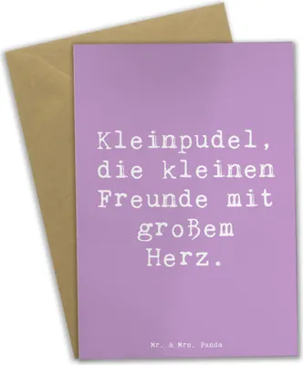 Produktbild von Mr. & Mrs. Panda Grußkarte Spruch Kleinpudel Liebe - Lavendeltraum - Geschenk, Klappkarte, osterkarten, Hund, weihnachtskarten, einladungskarten, Hunderassen Charakter
