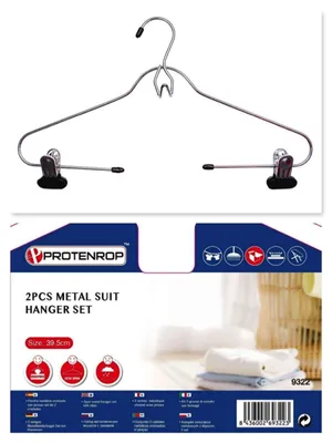 Produktbild von Protenrop Kleiderbügel Metall Metallclips Haken 2er Set PT-9322