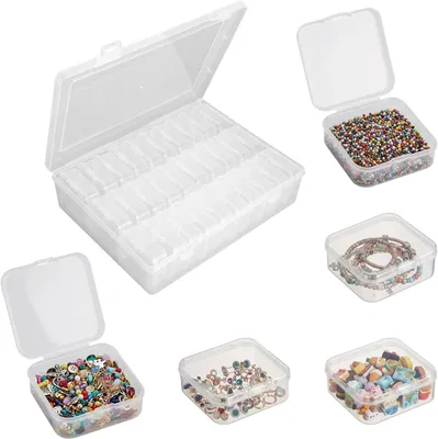 Produktbild von Aufbewahrungsbox 30 Miniboxen, transparent, Kunststoff, Perlen