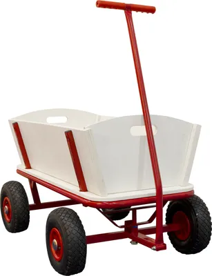 Produktbild von SUNNY Billy Beach Wagon Bollerwagen in Rot | Kinder Handwagen aus Holz mit Luftreifen | Belastbar bis 100  kg | 94x61x97cm