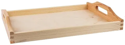 Obrázok produktu pre Drevený podnos, nelakovaný, 30 cm x 20 cm x 5 cm