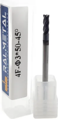 Imagen del producto de Fresa de metal duro VHM, 3 x 8 x 50 mm, 4 filos, dureza 45 HRC