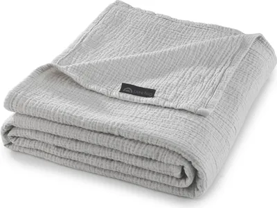 Produktbild von pure hug Musselin Wohndecke Kuscheldecke 150 x 200 cm Silbergrau