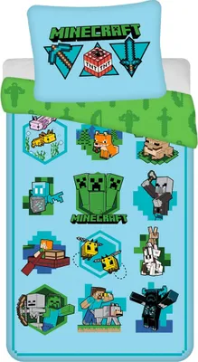 Produktbild von Leinen Baumwolle Minecraft Lets Play 140x200, 70x90 cm