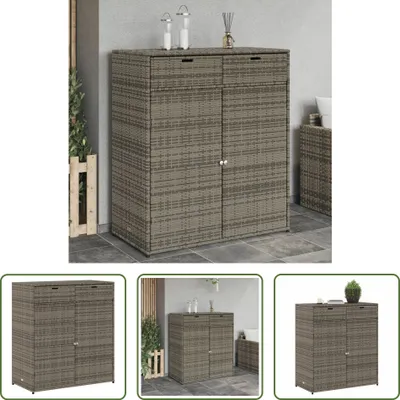 Immagine prodotto di The Living Store Armadio da giardino grigio 105x55x113 cm Poly Rattan