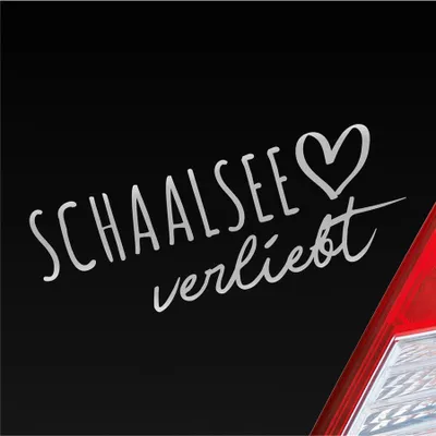 Produktbild von Auto Aufkleber Schaalsee verliebt Herz See Sea Liebe Car 19x7 cm Silber Sticker Heckscheibenaufkleber