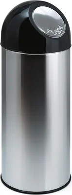 Produktbild von Abfallbehälter mit Druckdeckel und Inneneimer 55 Liter - Edelstahl, Schwarz
