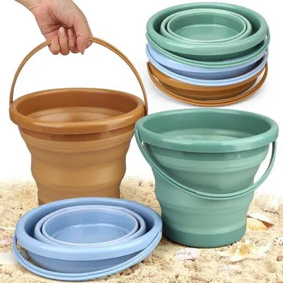 Produktbild von Kleiner, opvouwbare emmer aus Kunststoff für Babyspielzeug - 3-teilig