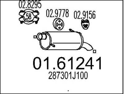 Produktbild von MTS 01.61241 Endschalldämpfer für HYUNDAI i20 (PB, PBT) Auspuff