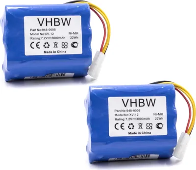 Produktbild von vhbw 2x Akku Ersatz für Neato 205-0001, 945-0005, 945-0006, 945-0024 für Staubsauger (3000 mAh, 7,2 V, NiMH)