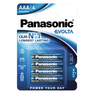 Obrázok produktu pre Panasonic LR03 4-BL EVOLTA, Batéria na jedno použitie, AAA, Alkalický, 1,5 V, 4 kusov, Modrá