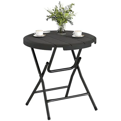 Produktbild von Gartentisch rund klappbar Personen Holzoptik Stahl Kunststoff Stahl Kunststoff