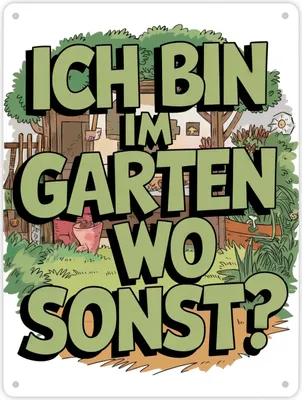 Produktbild von Im Garten wo sonst Metallschild XL in 21x28 cm