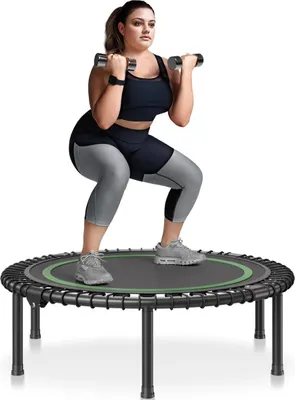 Produktbild von 40" Foldable Mini Fitness Trampoline Adults Indoor Exercise Rebounder