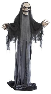 Image de Halloween : Décoration animée "Grim Reaper" avec éclairage, mouvement et effets sonores (180-215 cm)