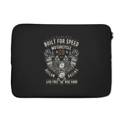 Produktbild von MuchoWow® Laptop Hülle 14 ZollMancave - Flügel - Motorrad - Vintage Laptoptasche - Laptoptasche - Stoßsicher - Schutzhaube