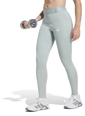 Productafbeelding van adidas TECHFIT leggings voor dames, met verborgen zak, lange model, kleur: Wonder Sage, maat: S
