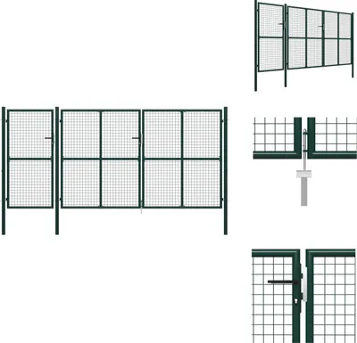 Zdjęcie produktu dla vidaXL Brama ogrodowa stalowa 400 x 150 cm zielona - Bramy ogrodowe