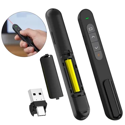 Produktbild von Präsentationsfernbedienung mit Rot Laser, Bluetooth & 2.4GHz Dual Mode, wiederaufladbar, für PowerPoint, Mac & Windows, kabellos Presenter