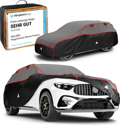 Produktbild von WALSER Hagelschutz Abdeckplane Auto, Vergleichssieger * Auto Hagelschutzplane, Abdeckplane Auto Premium Hybrid, Autogarage Abdeckung, Abdeckung Auto 100% Polyester, Abdeckung Größe 9 SUV/VAN