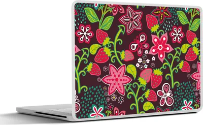 Produktbild von MuchoWow® Laptop Aufkleber Sticker Cover Mädchen - Obst - Blumen - Muster - Mädchen - Kinder - Kind - Kind 30x21 cm - Sticker für Laptop - Selbstklebend