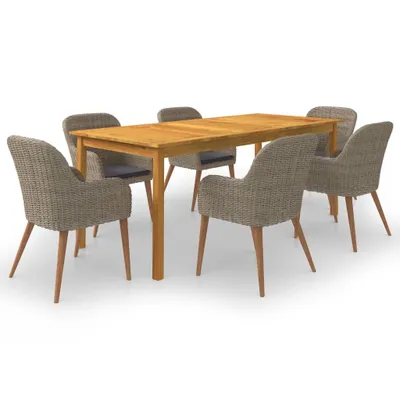 Produktbild von 7-tlg. Garten-Essgruppe Braun