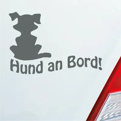 Produktbild von Auto Aufkleber Hund an Bord Dog Tier Tuning 15x10 cm Grau Sticker Heckscheibenaufkleber