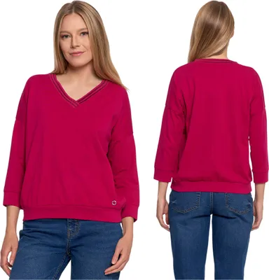 Produktbild von Moraj - Damenbluse Größe XXL - Damenoberteil Rosa - Bluse Baumwolle fur Damen - Bluse V-Ausschnitt V-Ausschnitt