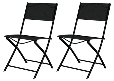 Produktbild von Klappbare Gartenstühle 2er Set Schwarz