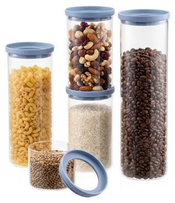 Produktbild von Amig - 5er Set luftdichte Glasbehälter - 450ml, 2x1000ml, 1500ml, 2000ml - Küche