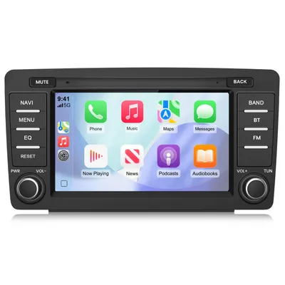 Image de Autoradio 8 pouces CarPlay Android 15 avec GPS et navigation pour Skoda Octavia 2 (2004-2020), 13 pouces, 2+64 Go, Wi-Fi, Bluetooth, FM, RDS, DSP, SWC, DAB+, USB, 2DIN, 4 cœurs