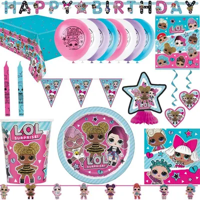 Produktbild von Partyset Lol Surprise Geburtstagsdeko zum Kindergeburtstag Party Deko Artikel L.O.L O.M.G.