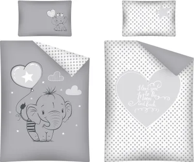 Obrázok produktu pre Posteľná bielizeň Elephant grey 100/135, 40/60