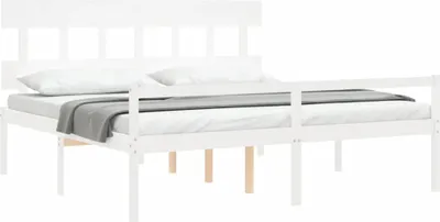 Obrázek produktu pro vidaXL Seniorská postel s čelem 200x200 cm bílá masiv