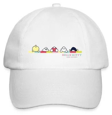 Produktbild von Spreadshirt Hello Kitty And Friends Pose Baseballkappe, One size, Weiß/Weiß