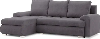 Produktbild von Ecksofa TOKIO VI PRO mit Schlaffunktion! Eckcouch mit Bettkasten! Stoff: POSO 022 Dunkelgrau (muster 1) Links